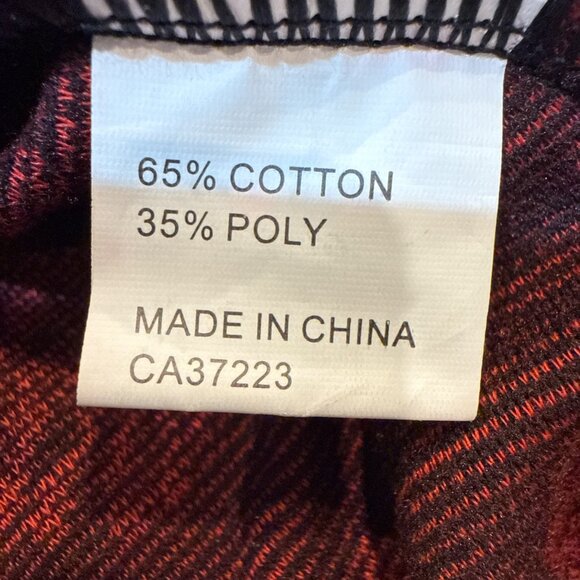 Creation Red & Black Long Sleeve Collared Ribbed Knit Tunic Women's XL - Picture 9 of 11